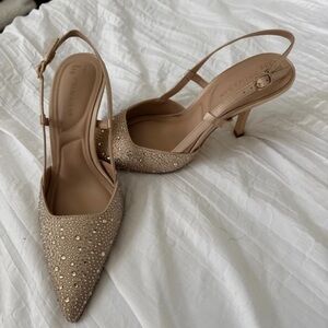 Primark Tan Embellished Pointed Heels